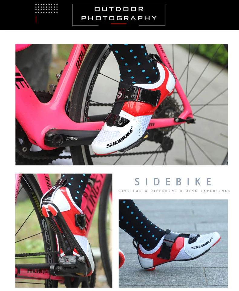 Sidebike триатлон, Велоспорт дорожные туфли из углеродного волокна обувь профессиональные спортивные шоссейные велосипедные туфли мужские ультралегкие дышащие