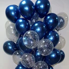 12 шт. 12-дюймовые чернильно-синие прозрачные латексные шары со звездами, для дня рождения, 2,2 г, розовые, белые гелиевые шары, принадлежности для украшения свадебной вечеринки