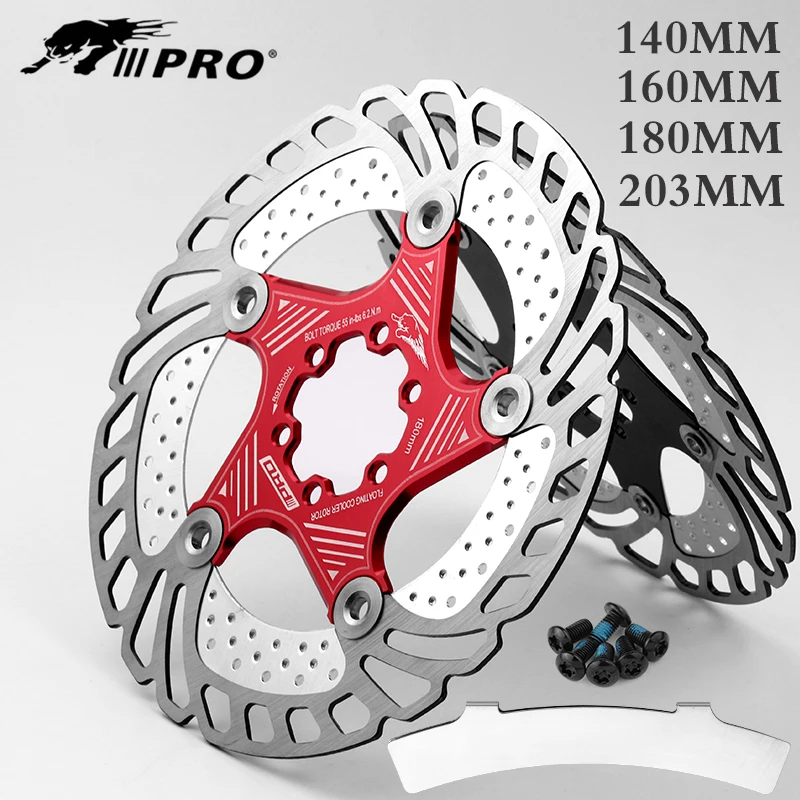 IIIPRO Cooling Floating Rotor MTB/Road Bicycle Disc Brake 160/180/203mm Mountain Bike 6 Bolts Cool Down Heat Rotor RT99 RT86