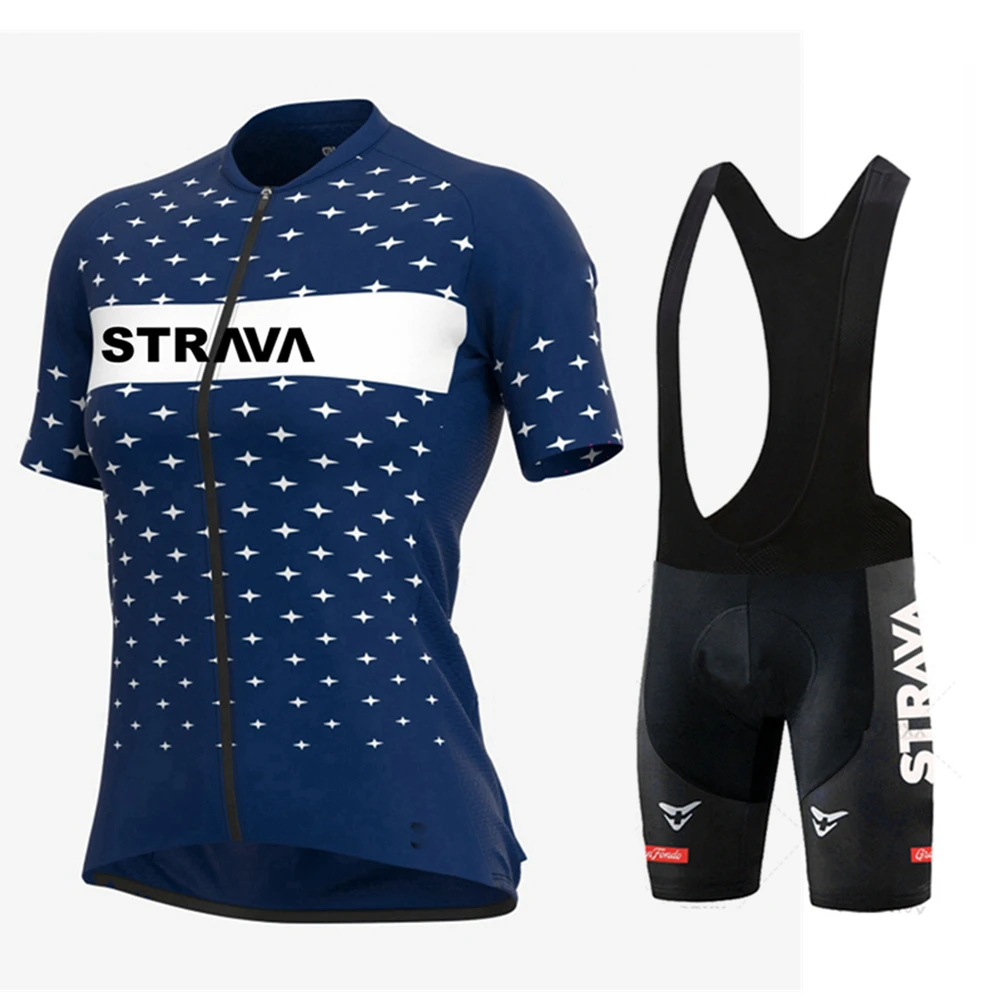 

Женские костюмы для езды на велосипеде Strava, комплекты одежды для езды на велосипеде и триатлона, быстросохнущая футболка, одежда для езды на...