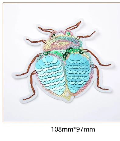 Нашивки с блестками ярко синего цвета маленькие насекомые стрекоза пчела жук