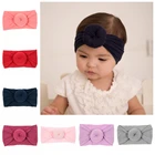Модная 1 шт. круглая повязка на голову с бантом для маленьких девочек, эластичная широкая нейлоновая повязка на голову, Детские аксессуары для волос, подарки на день рождения