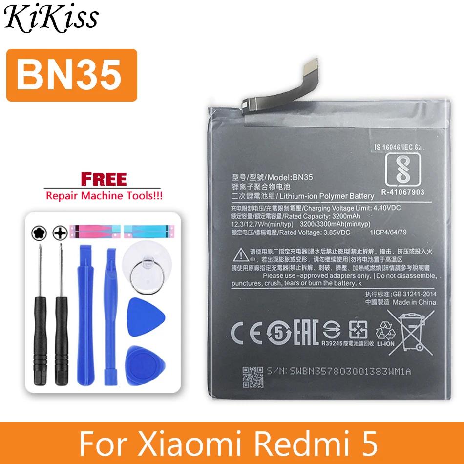 BN35 батарея для Xiaomi Redmi 5 крепление спортивной камеры Xiao mi Redmi5 7 &quotбатарея BN 35 BN-35 3300