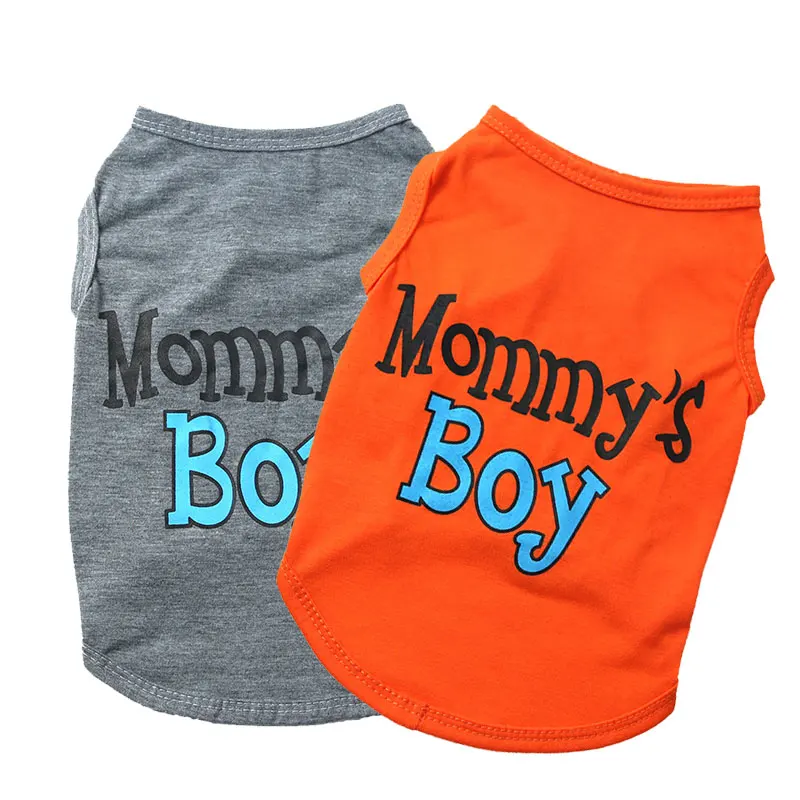 

Dog Shirt Mommy's Boy Printing Summer Cat T-shirt Puppy Dog Accessory Sleeveless Comfortable Dog Clothes Summer Clothes Pet Vest