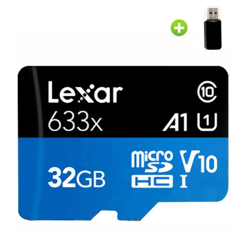 Lexar карта памяти 32 Гб 633X Micro SD Card 64 Гб 128 256 SDXC 95 МБ/с. TF карты флэш-накопитель для ноутбука - Емкость: 32GB-CardReader