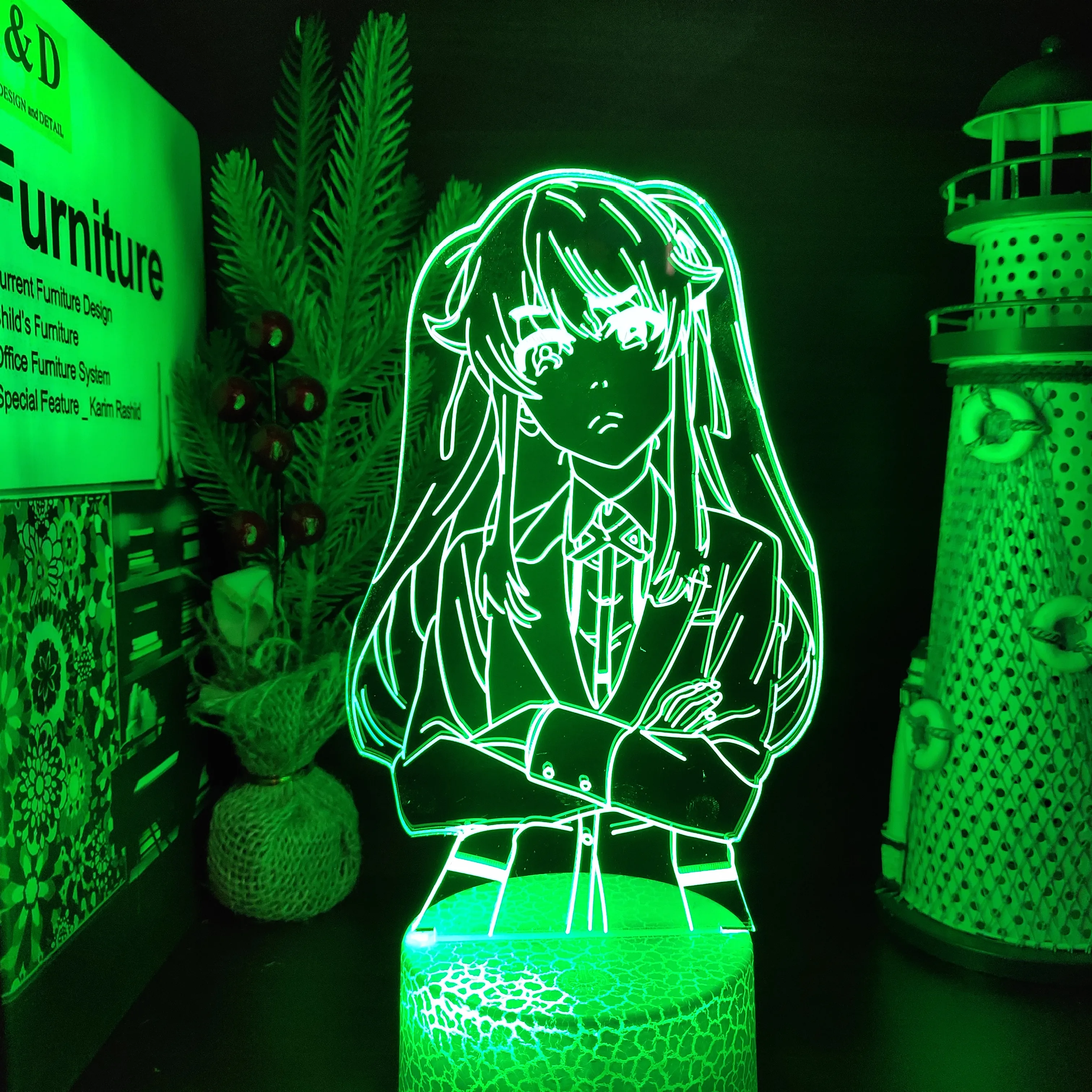 Акриловый 3d светильник аниме Kakegurui компульсивный геймбер Kirari Momobami светодиодный