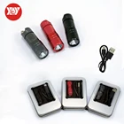 Карманный миниатюрный светодиодный вспышка светильник USB Перезаряжаемые Портативный Водонепроницаемый белый светильник брелок фонарь супер маленький светодиодный налобный фонарь с Батарея коробка