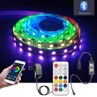 WS2811 Светодиодные Красочные светильник полосы постоянного тока 12В гибкий RGB 28355050 умный светильник ing Bluetooth контроллер 