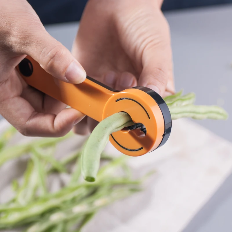 Креативный зеленый нож для фасоли резак с ручкой овощерезка слайсер кухонный