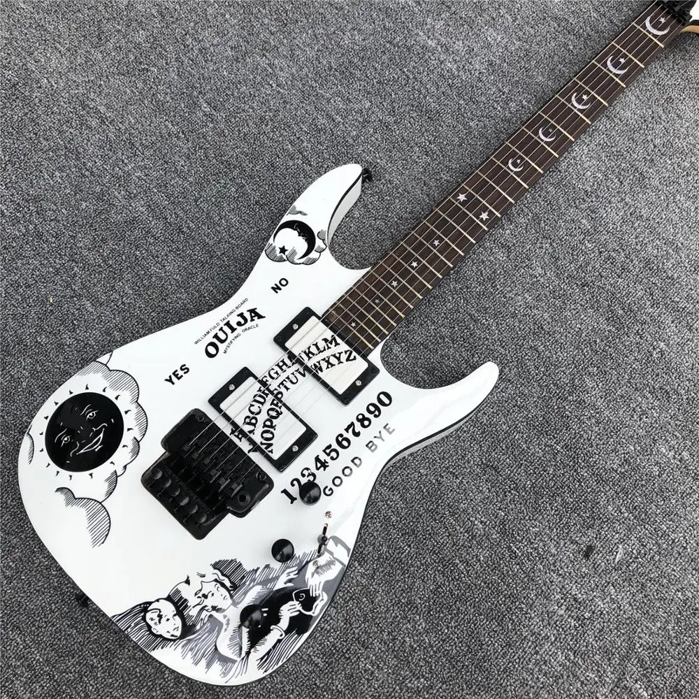 Завод KH 2 Ouija Kirk Hammett Cynthia белая электрогитара Луна и ЗВЕЗДА ИНКРУСТАЦИЯ твердая