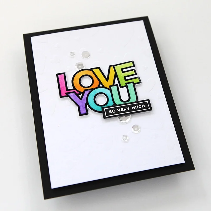 

Love You Happy Joy Letters Flower Metal Cutting Dies and Stamps Scrapbooking Stencil Album Paper Make Template Decor Model Craft