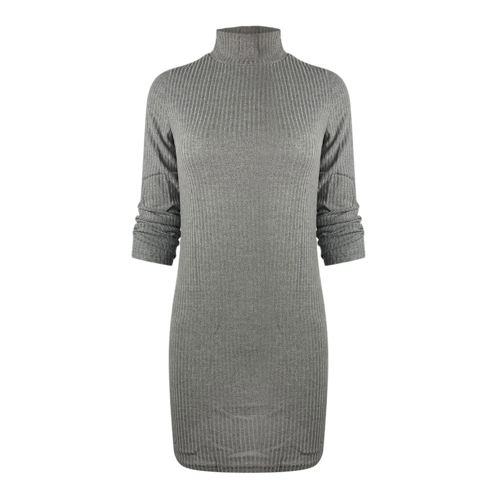 Модное женское мини-платье-свитер плотно облегающий подходящий пуловер зимнее