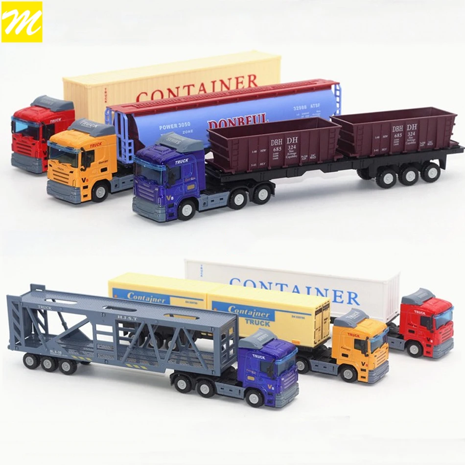 

1:64 Scania Towed pallet truck model alloy trailer car transporter car semi-trailer engineering vehicle sliding toy car