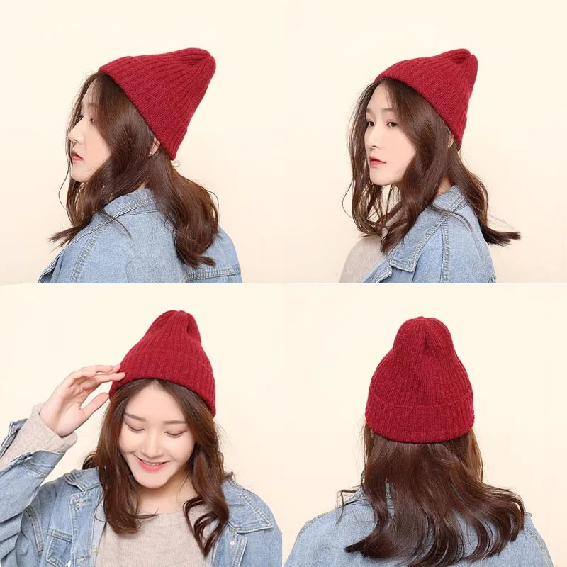 2021 новых девочек шапка вязаная в стиле Харадзюку Мода шикарный вязаный сапоги