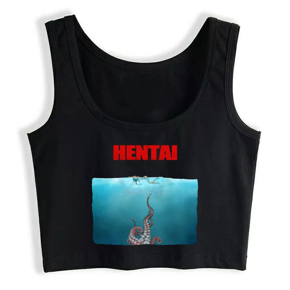 

Crop Top Female Hentai Comic Vintage Print Tops Women