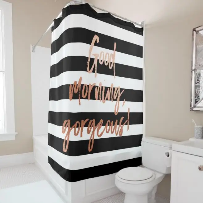 Современная занавеска с надписью Good Morning великолепная розовая золотая