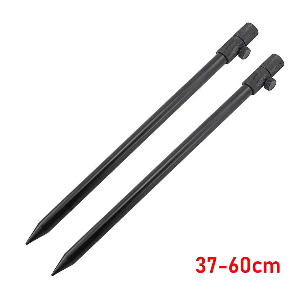 37-60cm 2 шт. Карп рыболовные палочки Алюминиевая Подставка для удочки зуммер бар для 3 стержней - Цвет: 37-60cm