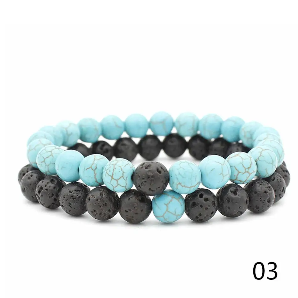 Горячие 2 шт./компл. пары расстояние браслет из натурального камня Йога бисера для