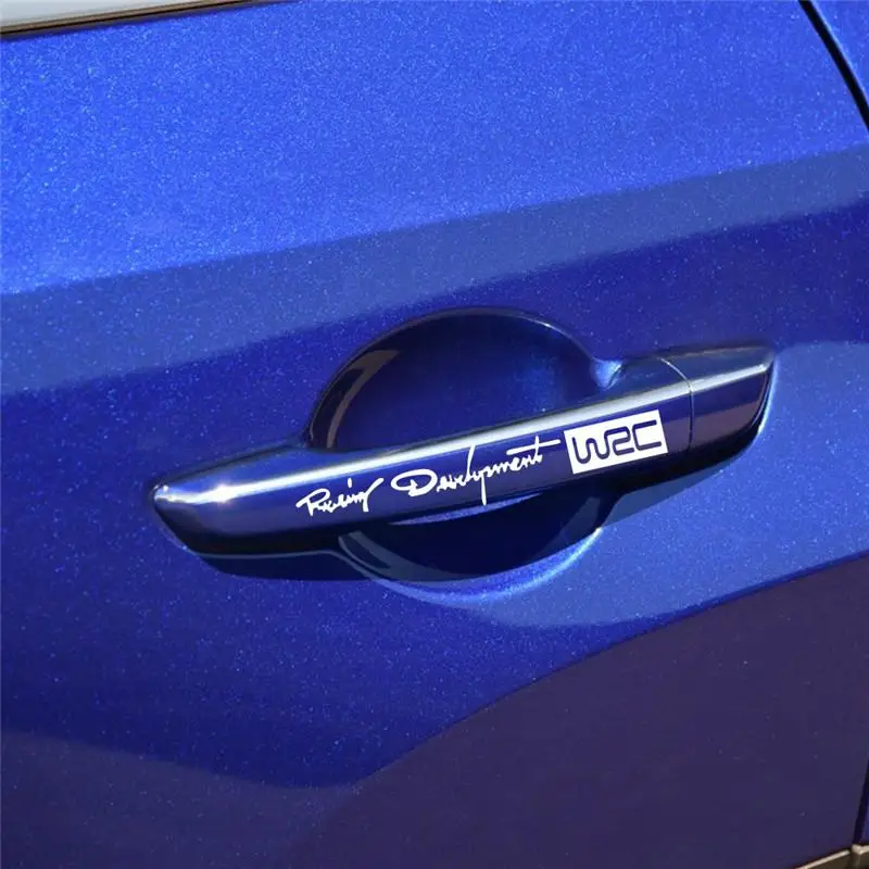 4 шт./компл. модные автомобильные наклейки на дверные ручки Авто мировой гонки