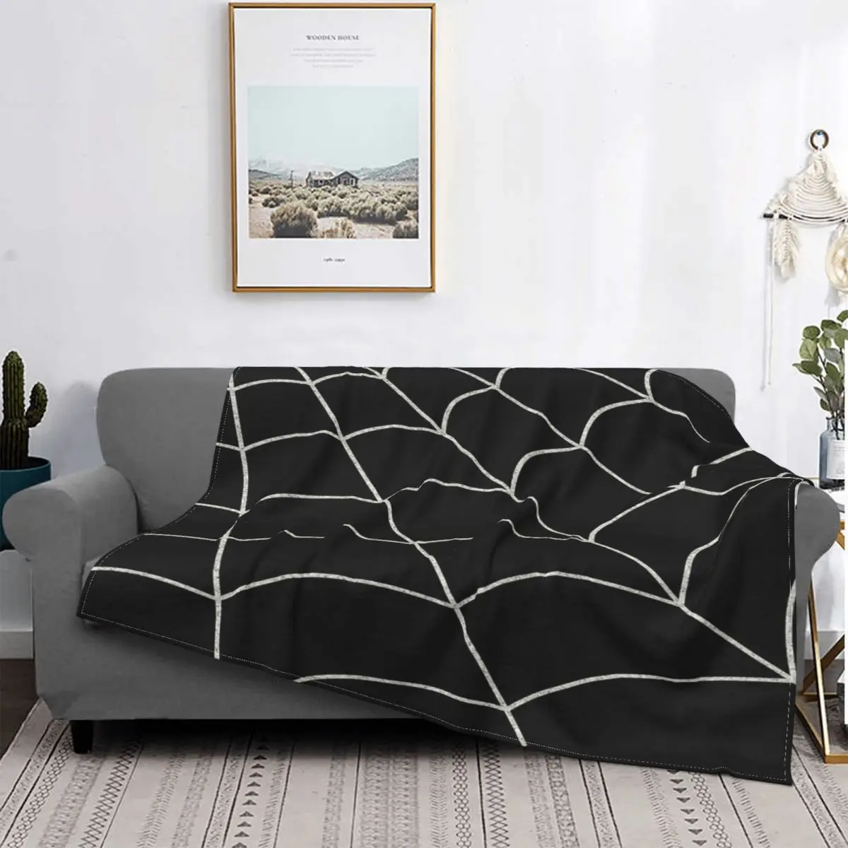 

Spiderweb-Manta a cuadros para cama, cubrecama double, colcha, 220x240