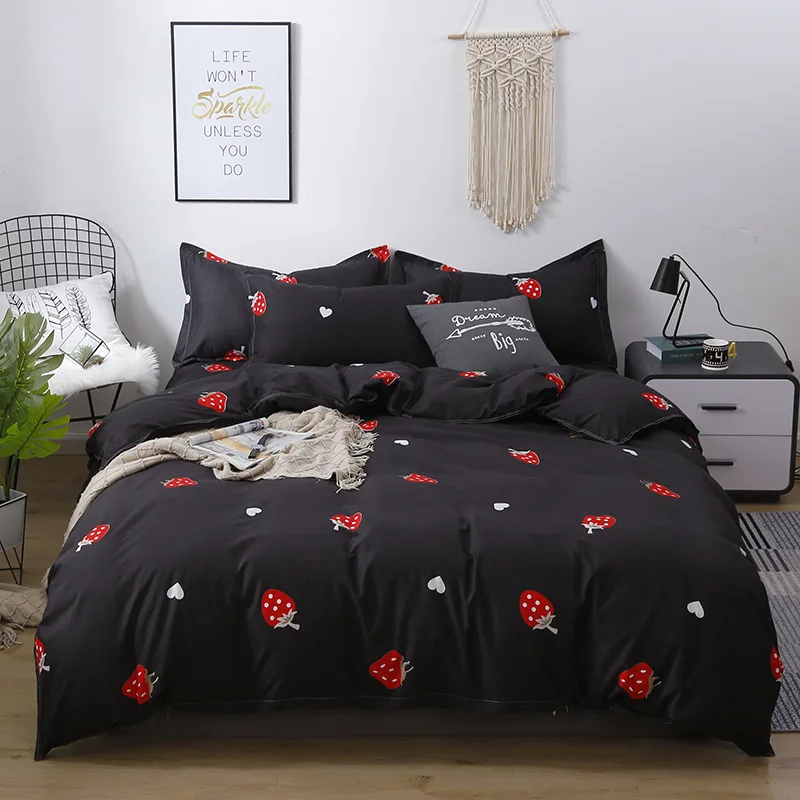4 Pcs King Size Bedding Set Single and Double Student 3 pcs Children Quilt Soft Bed Cover Bedroom Comforter | Дом и сад