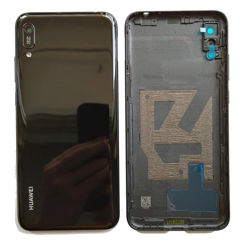 Black without hole 6,1 дюйма, новинка, для huawei Y6 /Y6 Prime /Y6 Pro, задняя крышка, крышка для батареи, корпус, чехол, запчасти для заднего стекла - Цвет: Black without hole