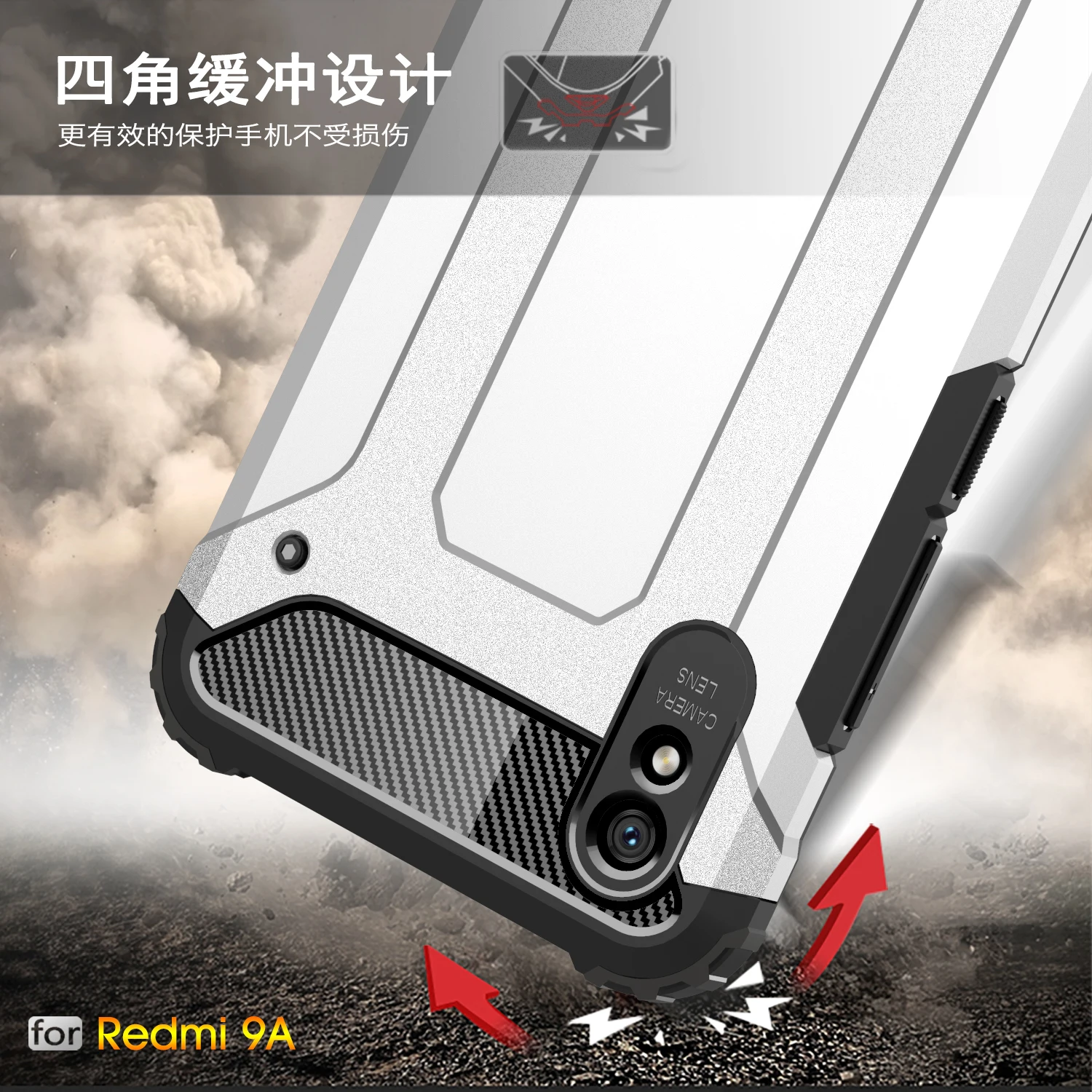 

For Xiaomi Redmi 9A Case Cover Anti-knock Bumper Rugged Armor Silicone Back Cover Redmi 9 A Protective Phone Case For Redmi 9A