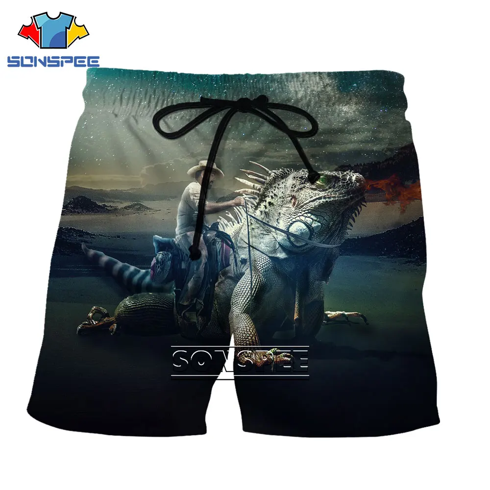 

SONSPEE 3D Retro Western Denim Print Outer Wear Beach Shorts Summer Men's Casual Trend Loose Shorts Fashion Custom Printed Short