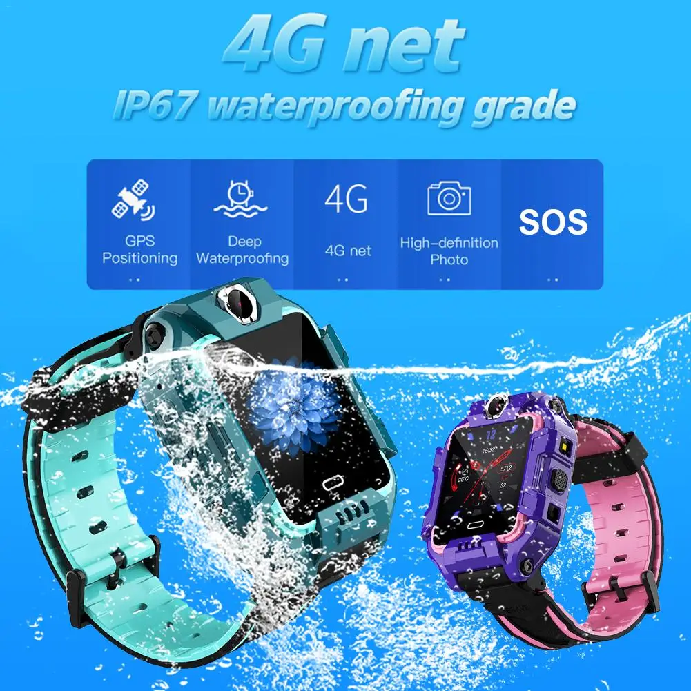 4G часы gps позиционирование Детские умные часы спортивные фитнес-трекер Детские Смарт-часы локатор трекер для детей SOS Вызов