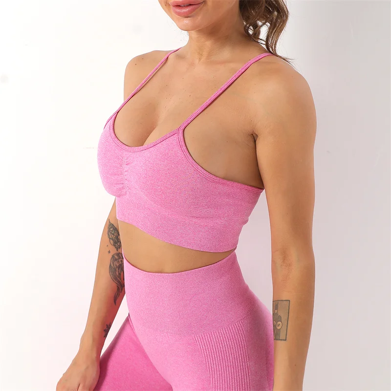 

Seamless Sport Bra Yoga Set High Waist Shorts Women's Clothing Fitness Workout Gym Suit Sportswear Leggings Push Up