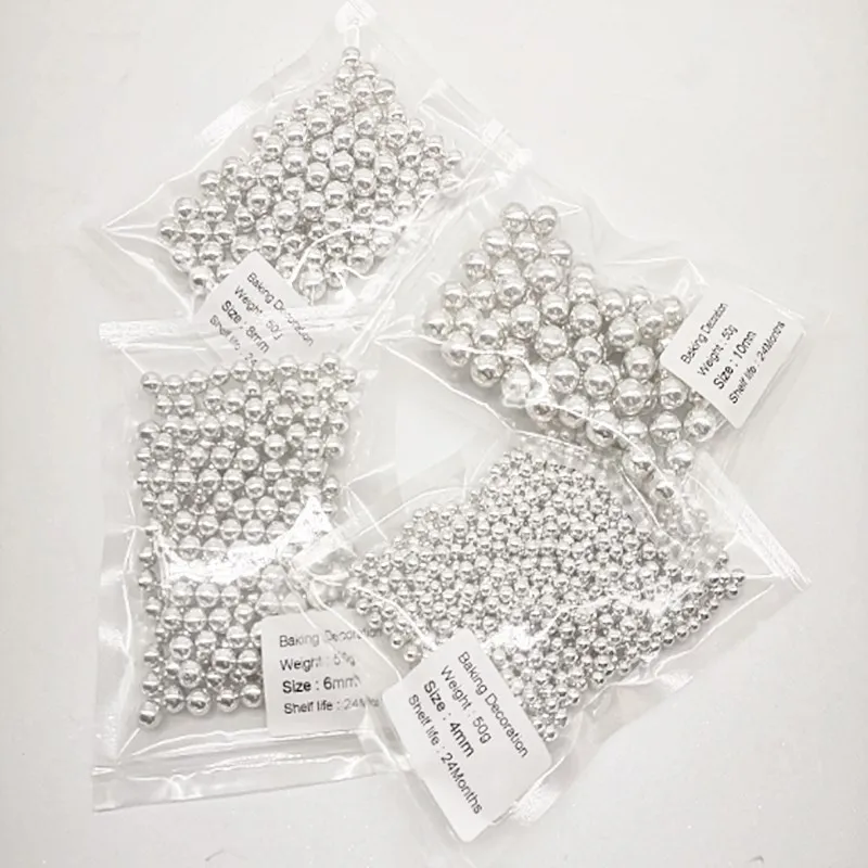 50 г съедобные серебряные бусины жемчуг сахарный шар помадка выпечка торта сделай
