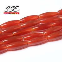 natural red agates onyx beads oval shape barrel beads round loose stone for jewelry making diy bracelet accessories 10x30mm 15