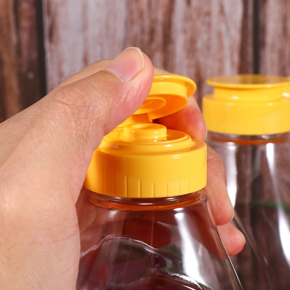 

4pcs Transparent Honey Bottle Food Packaging Bottle Honey Jar With Lid Honey Bottle Jam Container for Home (500g Capacit