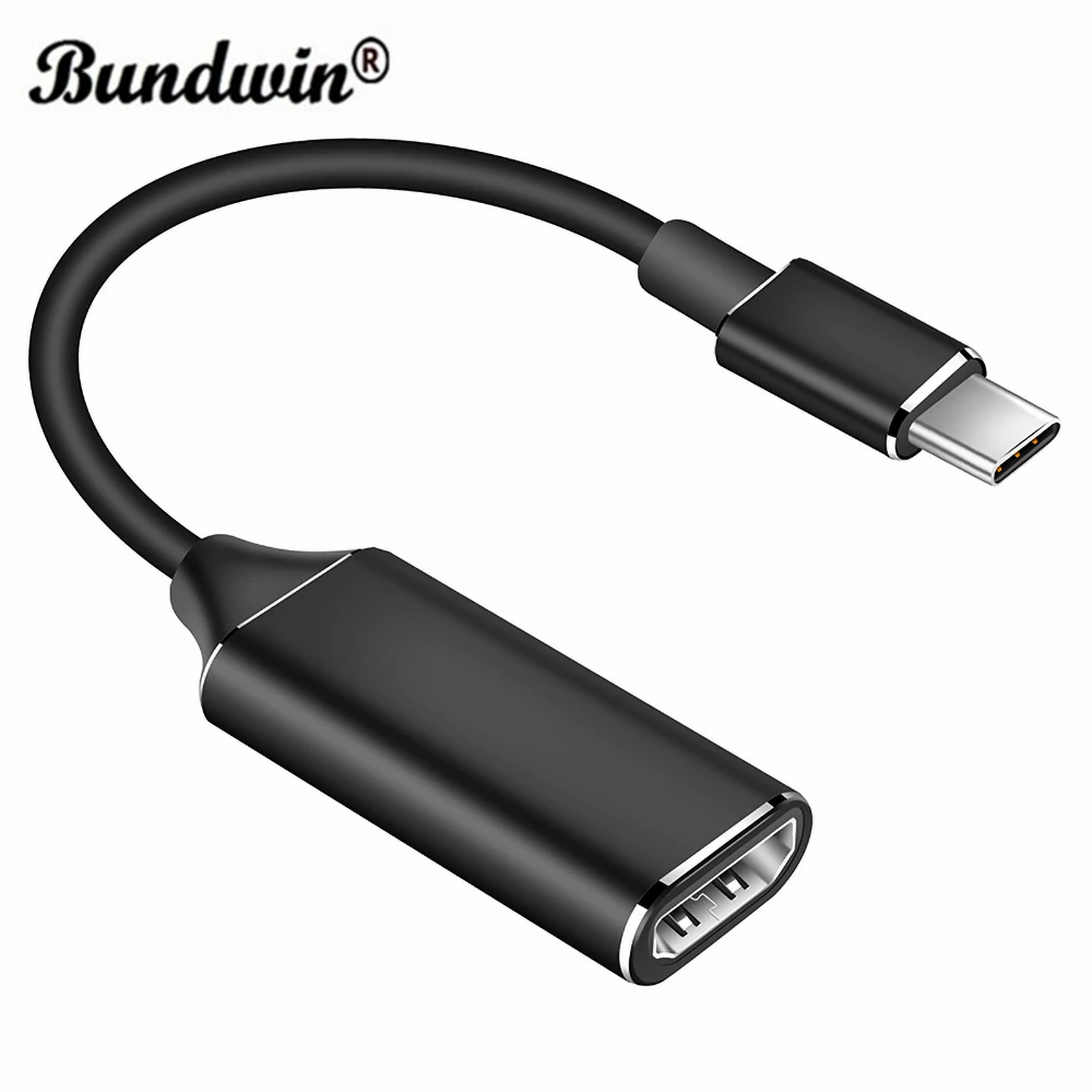 Bundwin 4k 30hz usb USB Type C совместимому с HDMI Кабель адаптер 3 1 конвертер Папа мама для ПК