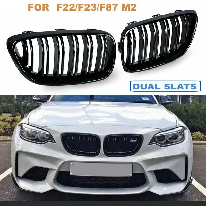 Передний бампер радиатор с двойной линией Спортивная решетка для BMW M2 F87 F22 F23 2014 2018
