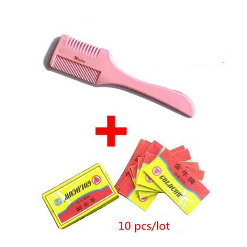 

1 Pcs hair cutting combs razor comb with blade comb with a hair clipper Pro Hair razor Cutting Thinning styling tool hair brush
