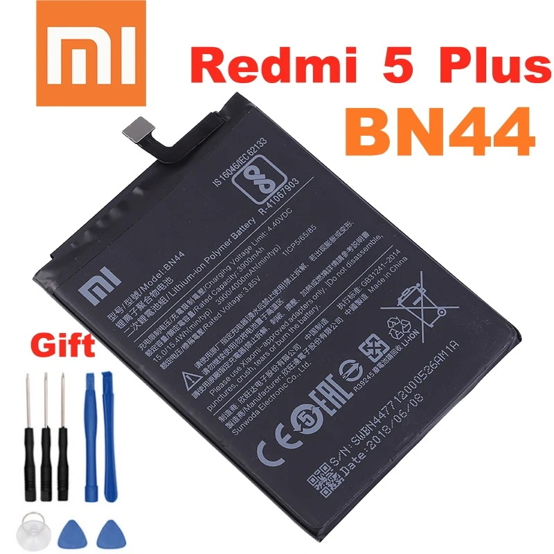 Оригинальный аккумулятор для телефона Xiao Mi BN44 Xiaomi Redmi 5 Plus сменный 4000 мАч с
