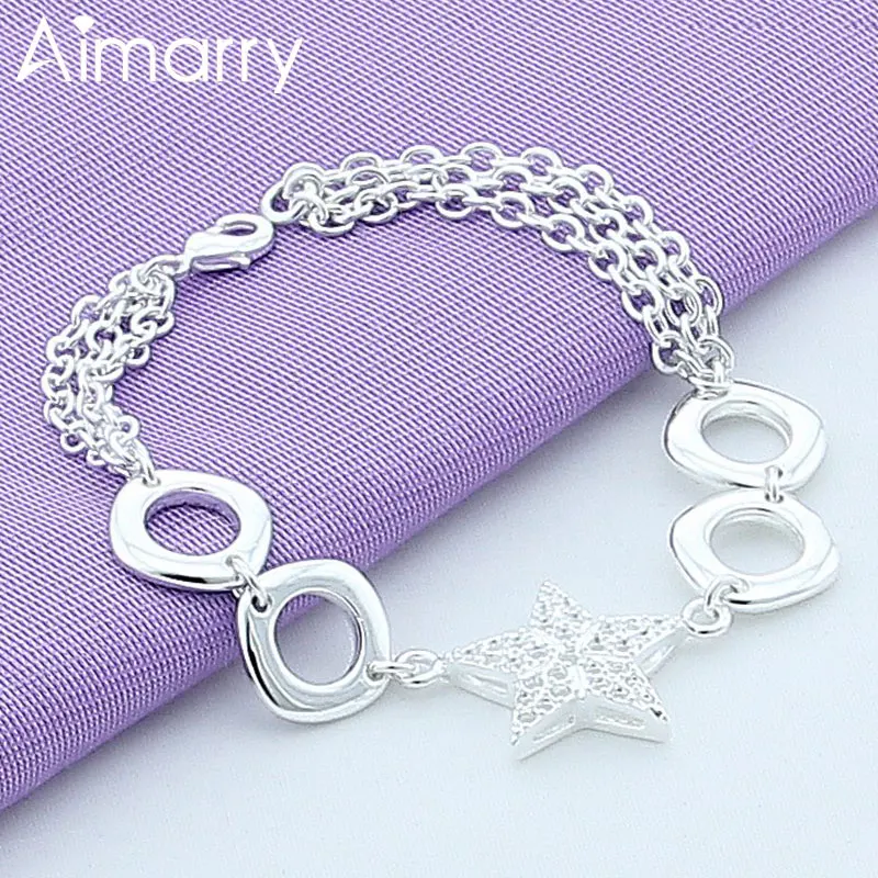 

Aimarry 925 Sterling Silver AAA Zircon Star Bracelet For Women Party Gifts Engagement Wedding Fashion Jewelry