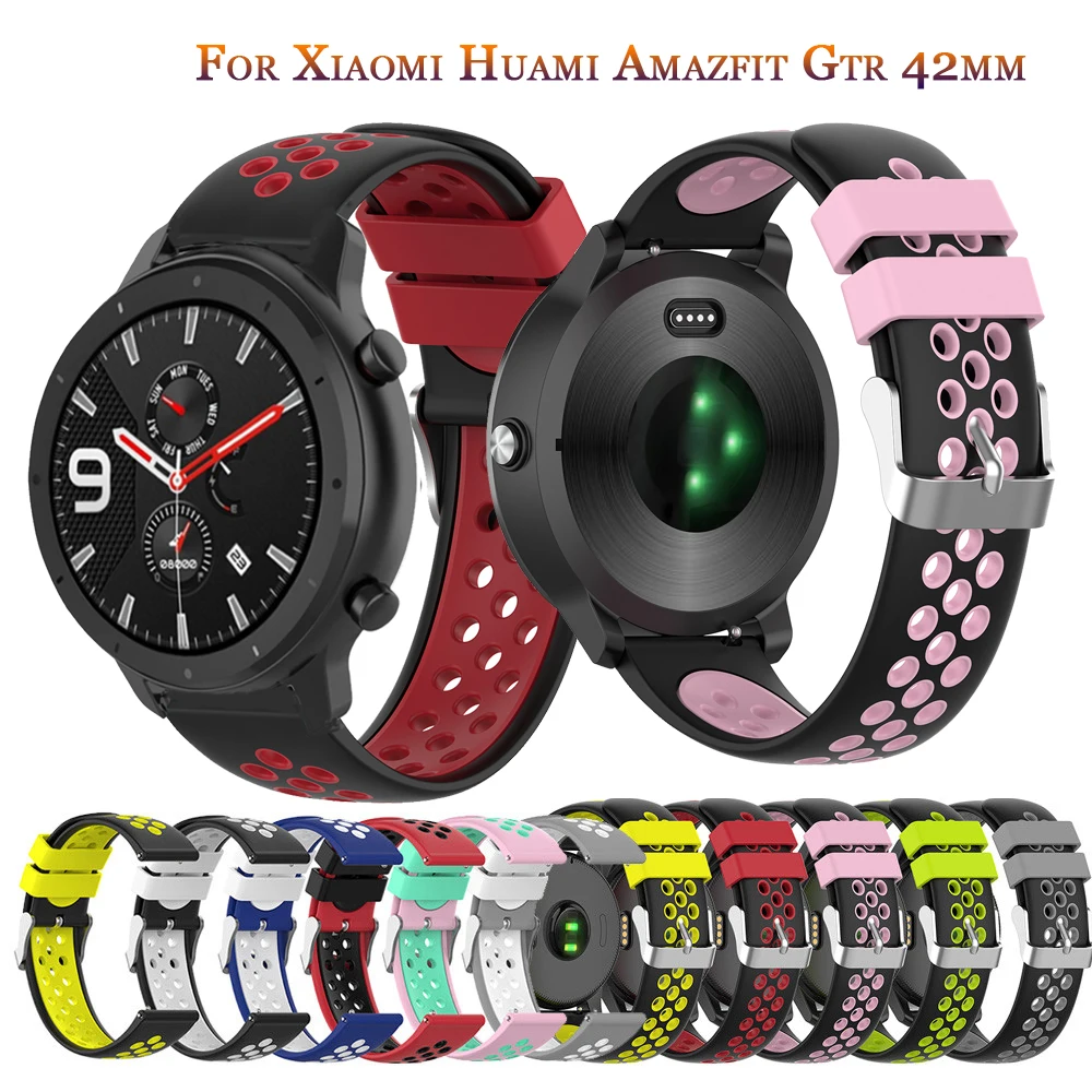 Силиконовый ремешок для Xiaomi Huami Amazfit GTS GTR 42 мм браслет 20 Bip BIT Молодежный наручных