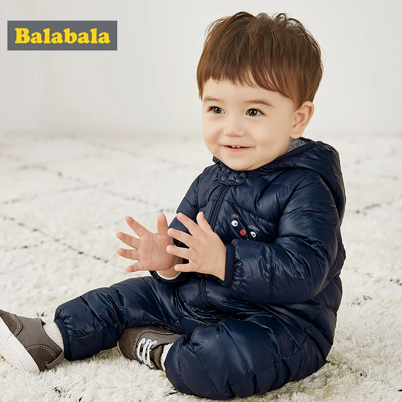 Детский пуховой комбинезон Balabala зимний теплый с капюшоном верхняя одежда для