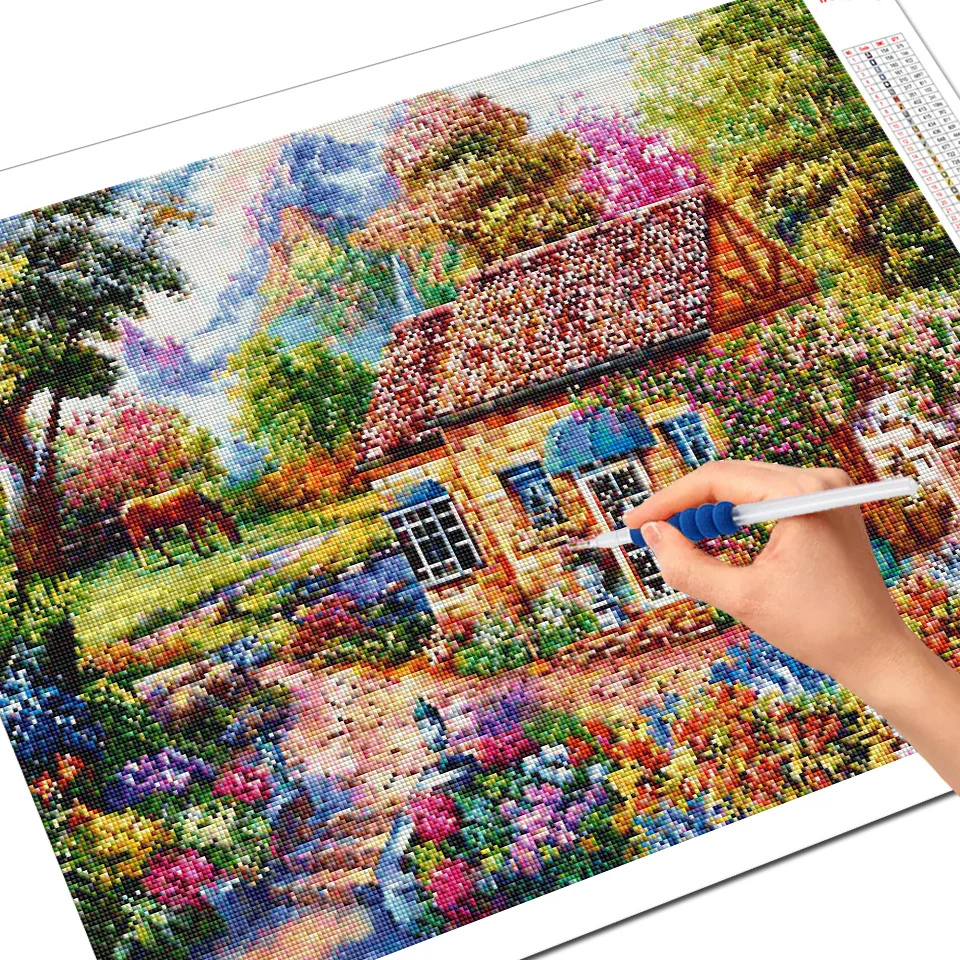 evershine diamond embroidery scenery garden cross stitch new arrival diamond painting house full square round drill diy wall art free global shipping