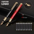 Металлическая ручка в деловом стиле, ручки для студентов, ручка перьевая чернильная с индивидуальным логотипом, офисные принадлежности