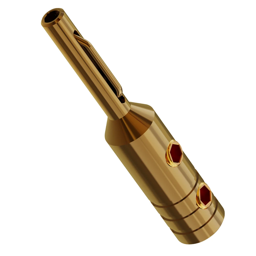 Monosaudio Lautsprecher-Anschluss aus reinem Kupfer, Bananenstecker, hochwertiger, vergoldeter/rhodinierter Adapter-Klemmenanschluss, 4 Stück – Detail 10