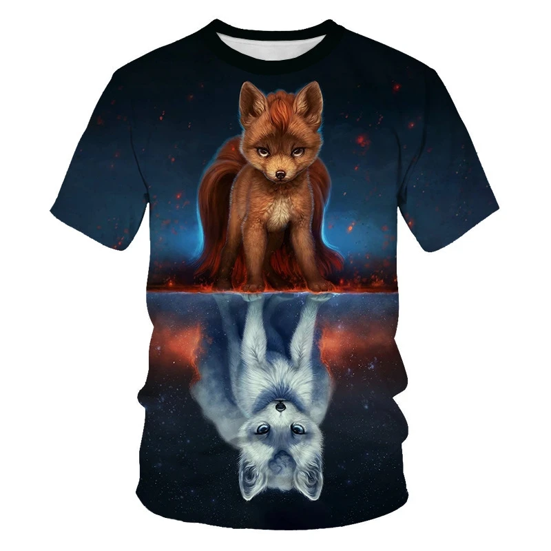 

Scarlet Fox 3D Print Animal Cool Funny t shirt for men and women Short Sleeve Summer Tops Tees Fashion black clothing
