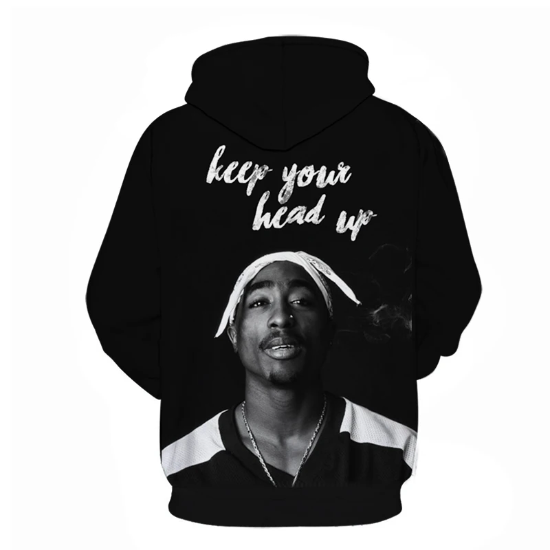 Мужские/женские толстовки, толстовка с длинным рукавом, 3D принт, 2pac, толстовки в стиле хип-хоп, пуловер с капюшоном, топы размера плюс S-6XL