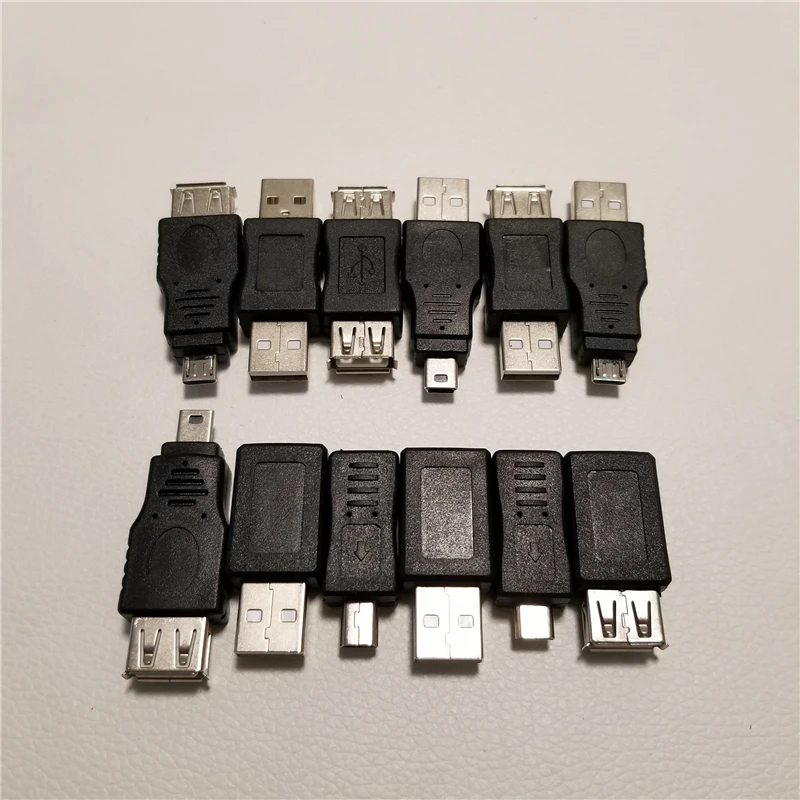 Новый комплект адаптеров 12 в 1 USB 2 0 OTG коннектор штекер-гнездо Micro Mini 5Pin Конвертер