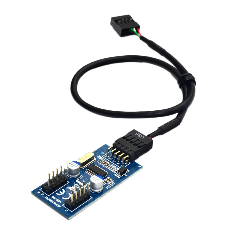 Motherboard 9Pin USB Header to 2 Male Adapter Card USB2.0 Dual Connector Splitter | Компьютеры и офис