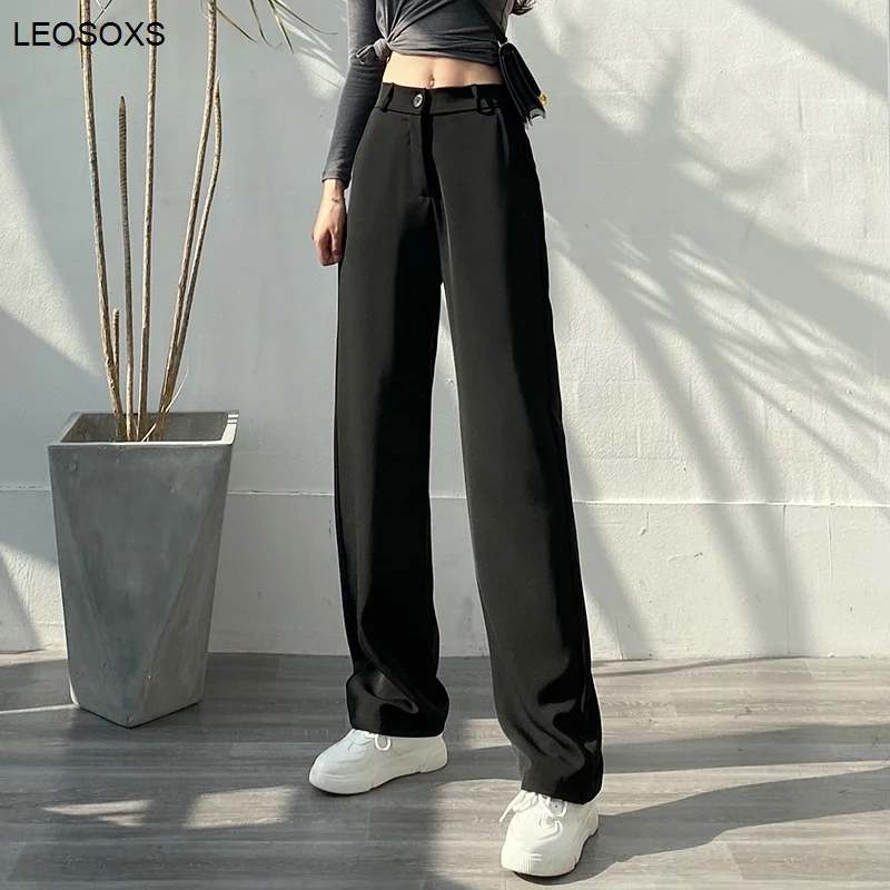 

Summer Women's Clothing High Waist Suit Pants Drape Mopping The Floor Was Thin Korean Version Straight Casual Pants