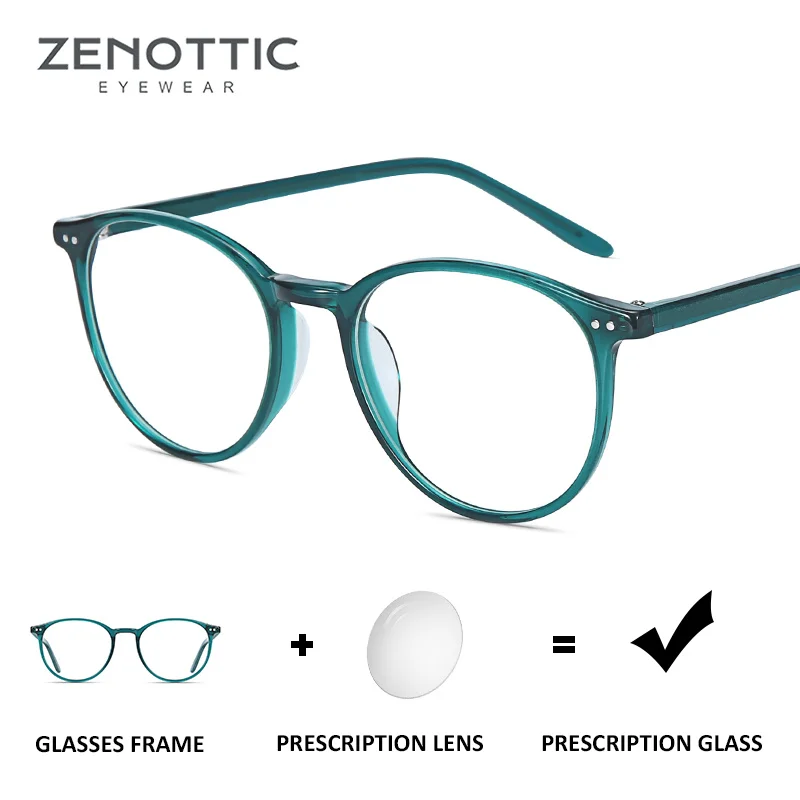 ZENOTTIC Ретро ацетат очки по рецепту оправа для женщин и мужчин Круглый оптическая