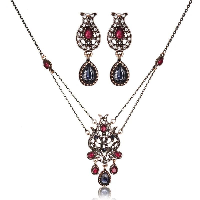 

DSHI84 кристалл капли воды кулон ожерелье серьги набор оптовая продажа комплект из 2 предметов